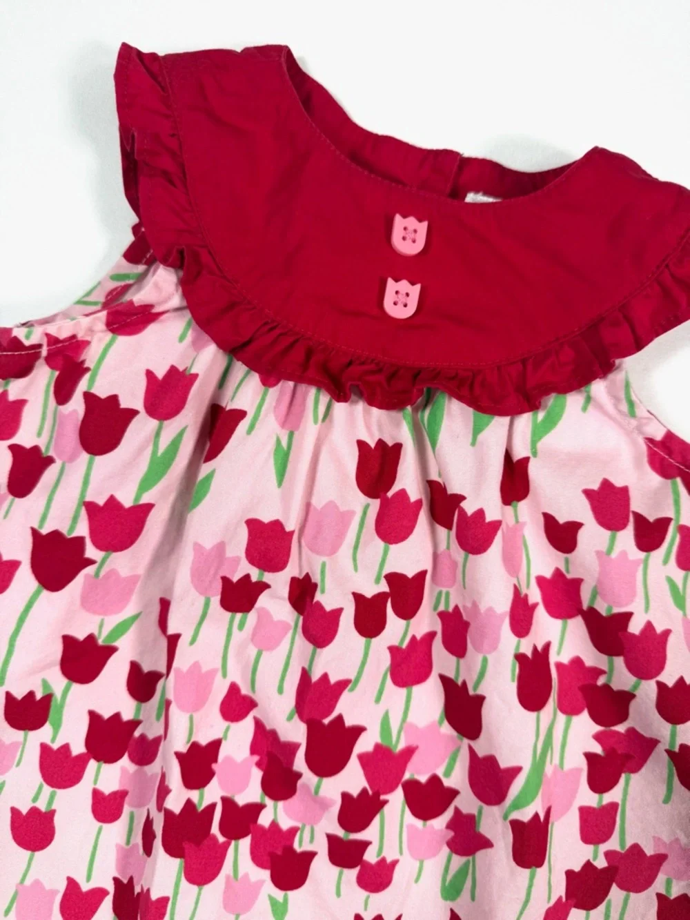 GYMBOREE Baby Girls' Too Cute Tulip Line Ruffle Cotton‎ Poplin Floral Dress 3-6M